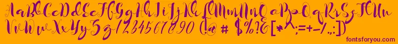 kayla Font – Purple Fonts on Orange Background