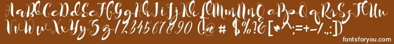 フォントkayla – 茶色の背景に白い文字