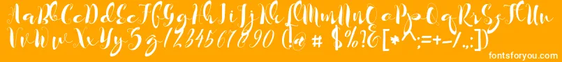 kayla-Schriftart – Weiße Schriften auf orangefarbenem Hintergrund