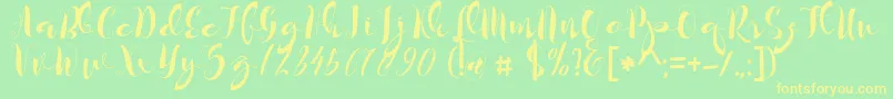 kayla Font – Yellow Fonts on Green Background
