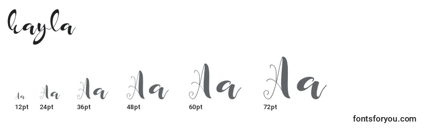 Размеры шрифта Kayla (131450)