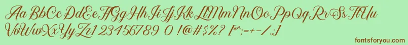 Kaylar DEMO Font – Brown Fonts on Green Background