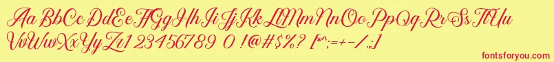 Kaylar DEMO Font – Red Fonts on Yellow Background