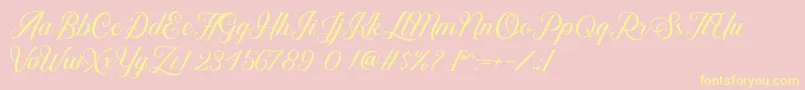 Kaylar DEMO Font – Yellow Fonts on Pink Background