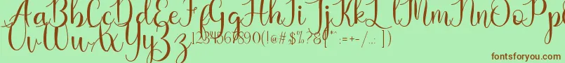 Kaylia Font – Brown Fonts on Green Background