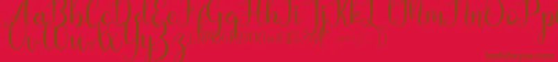 Kaylia Font – Brown Fonts on Red Background