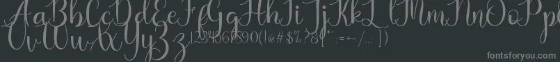 Kaylia Font – Gray Fonts on Black Background