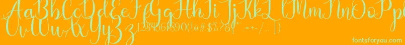 Kaylia Font – Green Fonts on Orange Background