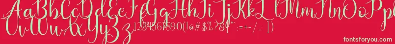 Kaylia Font – Green Fonts on Red Background