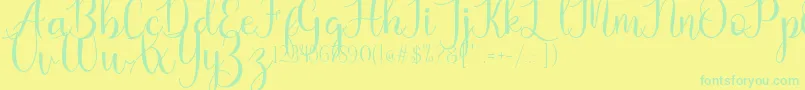 Kaylia Font – Green Fonts on Yellow Background