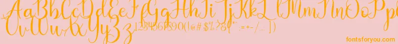 Kaylia Font – Orange Fonts on Pink Background