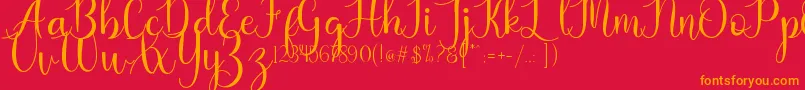 Kaylia Font – Orange Fonts on Red Background