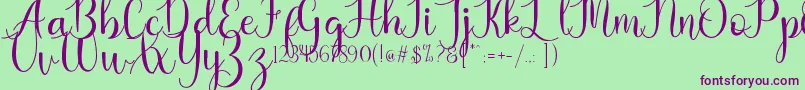 Kaylia Font – Purple Fonts on Green Background