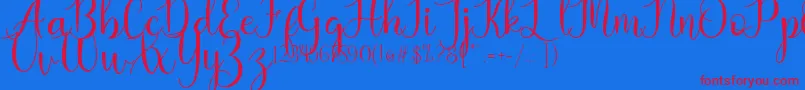Kaylia Font – Red Fonts on Blue Background