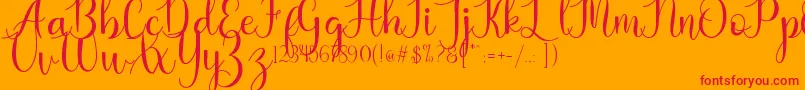 フォントKaylia – オレンジの背景に赤い文字