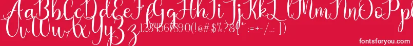 Kaylia Font – White Fonts on Red Background