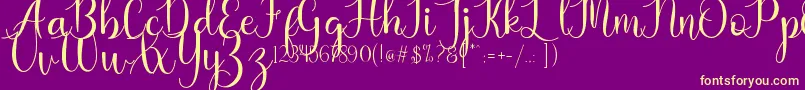 Kaylia Font – Yellow Fonts on Purple Background