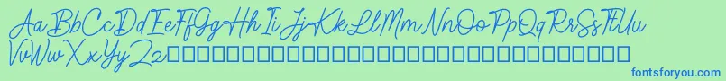 Kaylland Font – Blue Fonts on Green Background