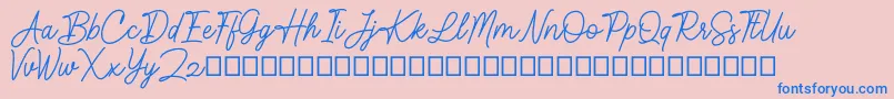 Kaylland Font – Blue Fonts on Pink Background