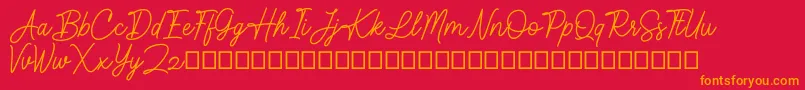 Kaylland Font – Orange Fonts on Red Background