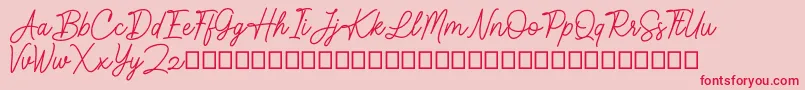 Kaylland-Schriftart – Rote Schriften auf rosa Hintergrund