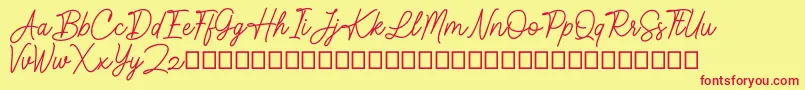 Kaylland Font – Red Fonts on Yellow Background