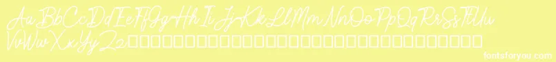 Kaylland Font – White Fonts on Yellow Background