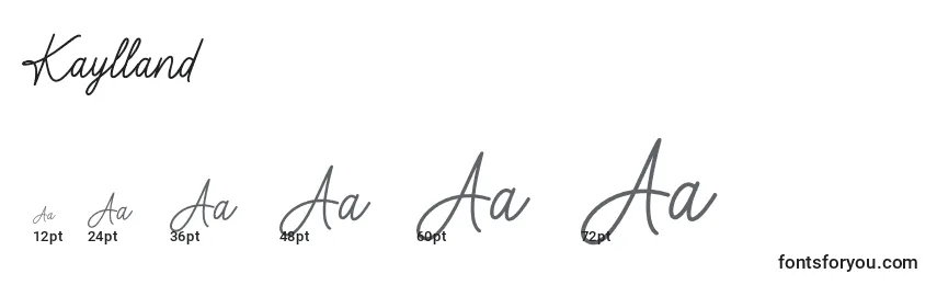 Größen der Schriftart Kaylland