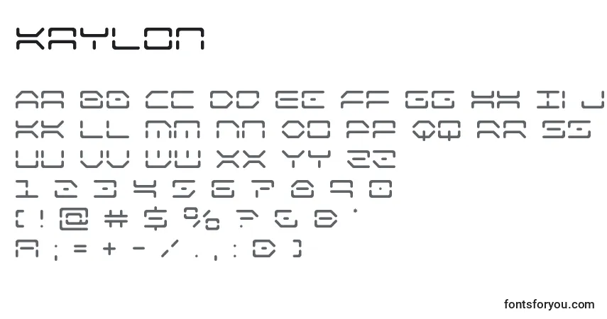 Schriftart Kaylon – Alphabet, Zahlen, spezielle Symbole