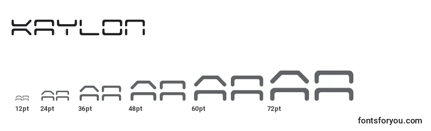 Kaylon Font Sizes