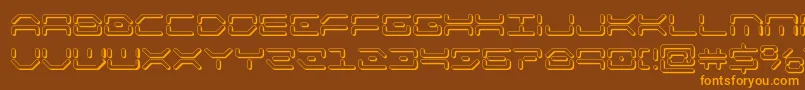 kaylon3d-Schriftart – Orangefarbene Schriften auf braunem Hintergrund