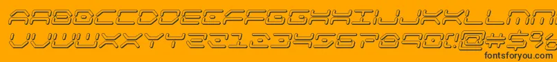 kaylon3dital-Schriftart – Schwarze Schriften auf orangefarbenem Hintergrund