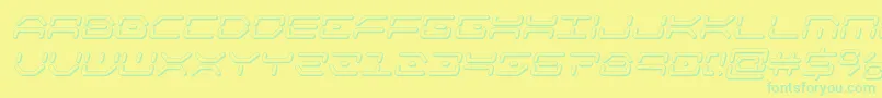 kaylon3dital-fontti – vihreät fontit keltaisella taustalla