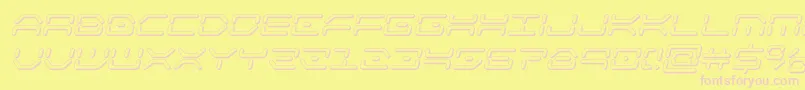 フォントkaylon3dital – ピンクのフォント、黄色の背景