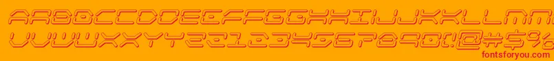 kaylon3dital-Schriftart – Rote Schriften auf orangefarbenem Hintergrund