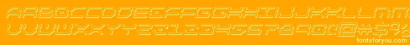 kaylon3dital-Schriftart – Gelbe Schriften auf orangefarbenem Hintergrund