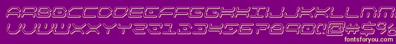 フォントkaylon3dital – 紫の背景に黄色のフォント