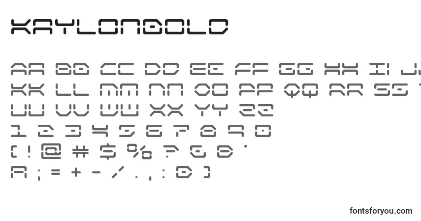 Czcionka Kaylonbold – alfabet, cyfry, specjalne znaki