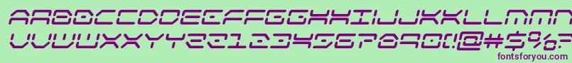 フォントkaylonboldital – 緑の背景に紫のフォント