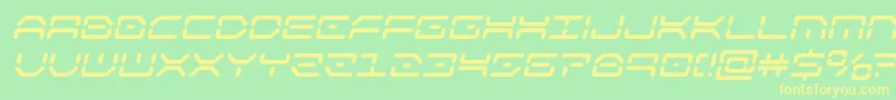 フォントkaylonboldital – 黄色の文字が緑の背景にあります
