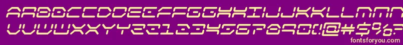 フォントkaylonboldital – 紫の背景に黄色のフォント