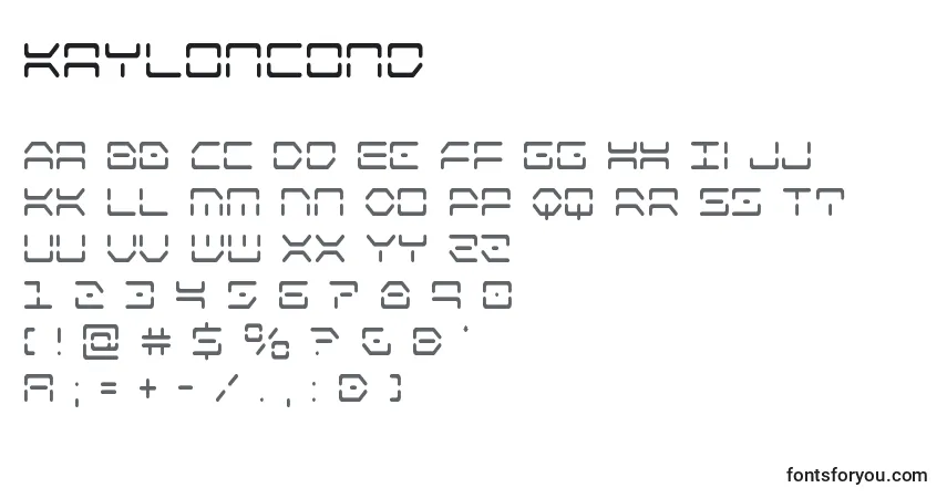 Kayloncond-fontti – aakkoset, numerot, erikoismerkit