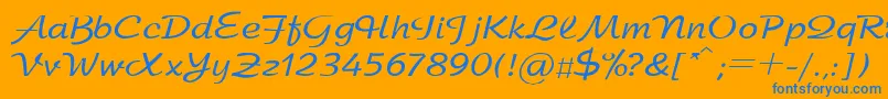 fuente SanasoftArbat.Kz – Fuentes Azules Sobre Fondo Naranja