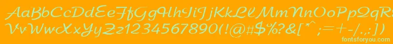 SanasoftArbat.Kz Font – Green Fonts on Orange Background