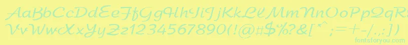 SanasoftArbat.Kz Font – Green Fonts on Yellow Background