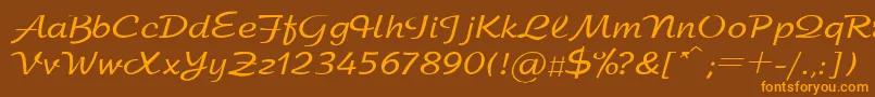 SanasoftArbat.Kz Font – Orange Fonts on Brown Background