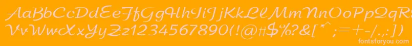 SanasoftArbat.Kz Font – Pink Fonts on Orange Background