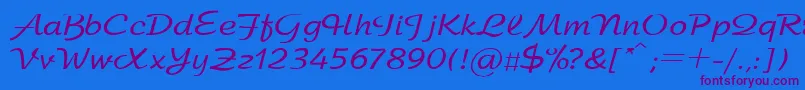 SanasoftArbat.Kz Font – Purple Fonts on Blue Background