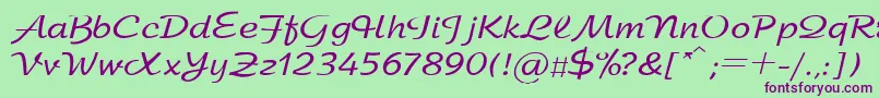 SanasoftArbat.Kz Font – Purple Fonts on Green Background