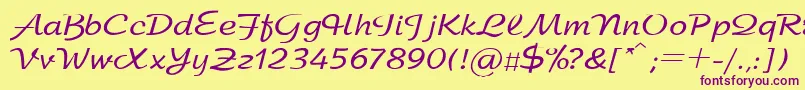 SanasoftArbat.Kz Font – Purple Fonts on Yellow Background